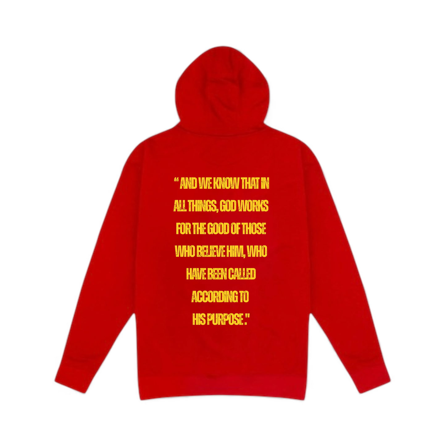Romans 8:28 Scripture Hoodie – Faith in Motion Collection