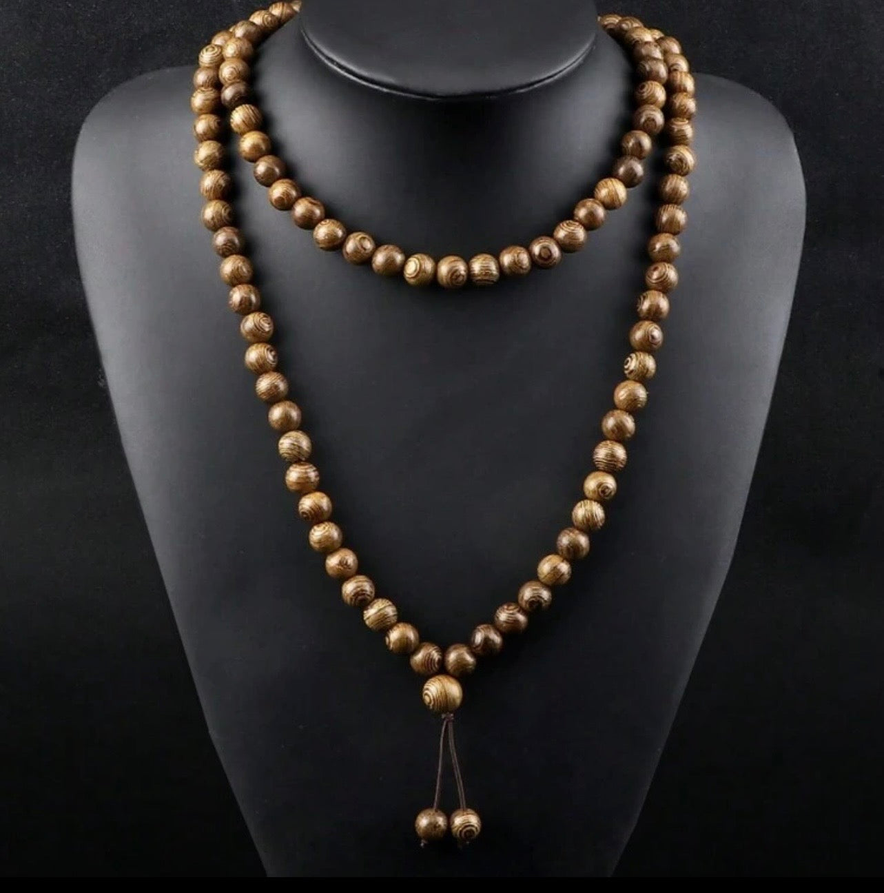 Mala Wooden OUD Bead Wrap Bracelet; Prayer Necklace