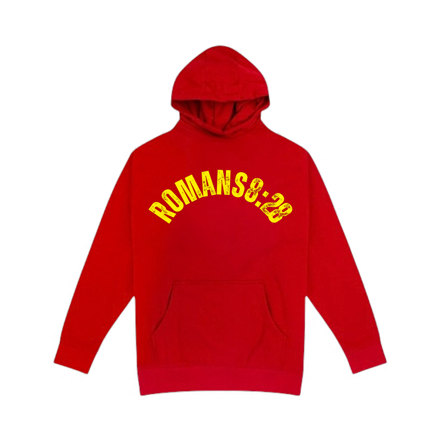 Romans 8:28 Scripture Hoodie – Faith in Motion Collection