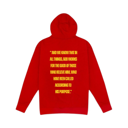 Romans 8:28 Scripture Hoodie – Faith in Motion Collection