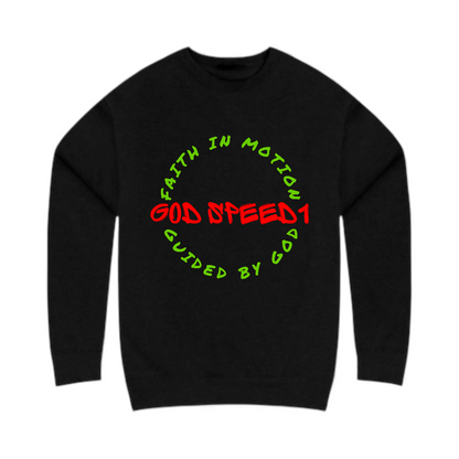 The "God Speed 1 " Crewneck Faith in Motion Black
