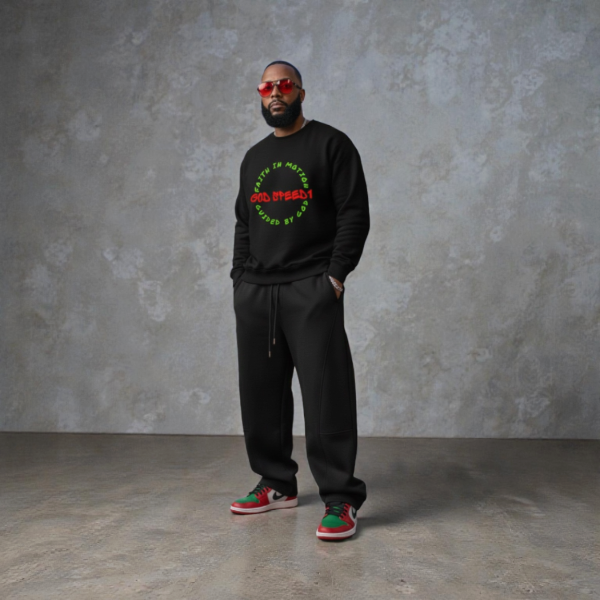 The "God Speed 1 " Crewneck Faith in Motion Black